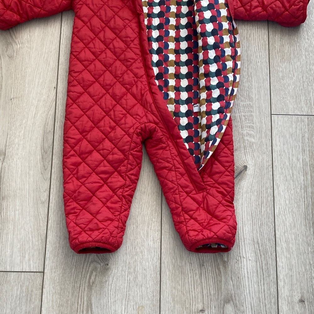 Uniqlo x Marimekko Red Snowsuit 12-18 Months Cotton Lining Foldover Cuff Warm ♥️ - Picture 8 of 9